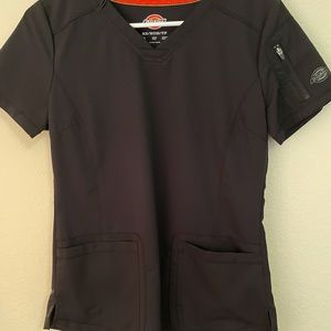 Dickies black scrub top size xs-small with pockets.